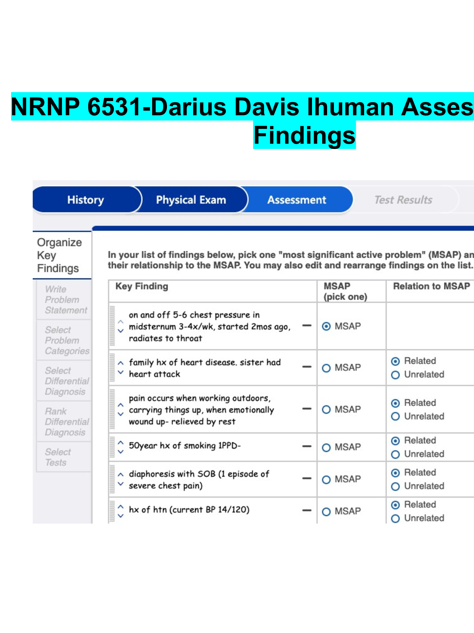 Preview of NRNP 6531-Darius Davis Ihuman Assessment Key Findings